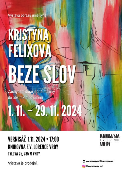 Vernisáž výstavy Kristýny Felixové BEZE SLOV | 1. 11. 2024 od 17:00